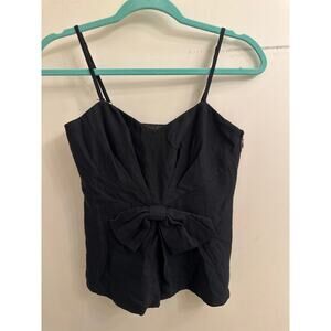 Ann Taylor Black Bow Bustier Cami Top Coquette Y2K Going Out Corset Style 0